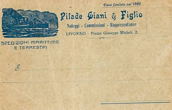 Cartolina storica della Pilade Giani & Figlio, costituita nel 1880
