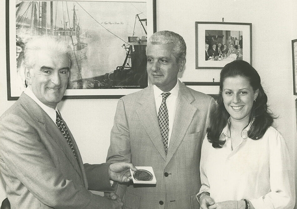 Sergio Giani, David K. Tosic - Baltimore Port Authority e Maria Gloria Giani. Novembre 1980, sede Pilade Giani a Livorno